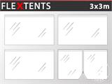 Sidevegg Sett for Quick-up telt FleXtents 3x3m, Transparent