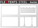 Sānsienu komplekts priekš Saliekamas nojumes FleXtents Steel un Basic v.3 4x4m, Balta