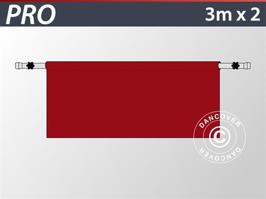 Halv sidevegg for FleXtents PRO, 6m, Rød
