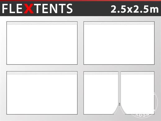 Komplet bočnih stranica za Brzo sklopivi paviljon FleXtents PRO 2,5x2,5m, Bijela