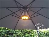 Lampa pod parasol, Cheops z 24 ciepłymi białymi diodami LED, Czarna