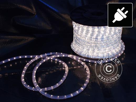 LED švieselių virvė, 50m, Ø1,2cm, Daugiafunkcinė, Šaltai Balta
