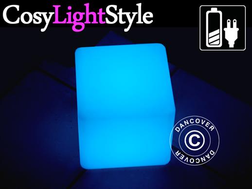LED Kubo Formos Lempa, 20x20cm, Daugiafunkcinė, Įvairių spalvų