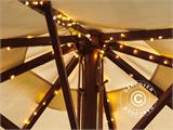 LED solljusslinga till parasoll, Knirke, 8x2m, Varm vit