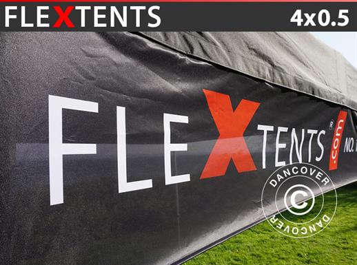 FleXtents® pikatelttabanneri painatuksella, 4x0,5m