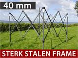 Vouwtent/Easy up tent FleXtents PRO Steel 4x4m Rood, inkl. 4 Zijwanden