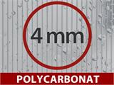 Polycarbonat-Gewächshaus 5,92m², 1,9x3,12x2,01m mit Sockel, Grün