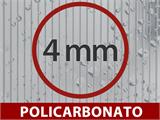 Estufa de policarbonato 2,3m², Palram/Canopia, 1,85x1,26x2,08m, Prata