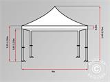 Namiot ekspresowy FleXtents PRO 4x4m Pasiasty, 4 ściany boczne