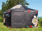 Namiot ekspresowy FleXtents PRO z pełnym zadrukiem cyfrowym, 4x6m, zawierający 4 ściany boczne