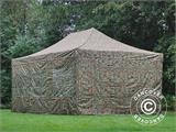 Vouwtent/Easy up tent FleXtents Xtreme 50 4x6m Camouflage/Militair, inkl. 8 Zijwanden