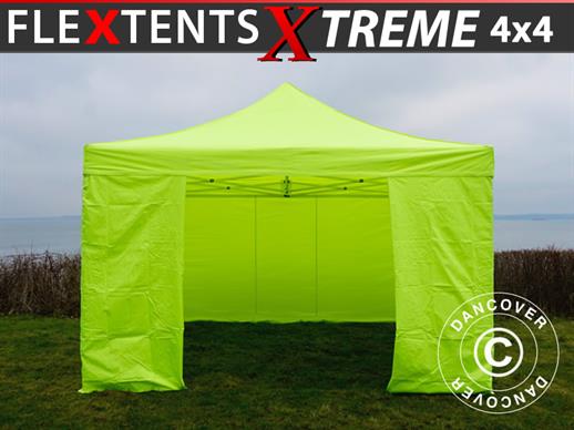 Pop up aiatelk FleXtents Xtreme 50 4x4m Neoonkollane/Roheline, kaasas 4 külgseinad