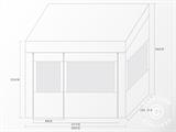 Pikateltta FleXtents PRO Trapezo 2x3m Valkoinen, sis. 4 sivuseinää