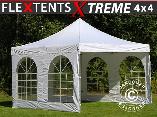 Namiot Ekspresowy FleXtents Xtreme 50 Vintage Style 4x4m Biały, mq 4 ściany boczne