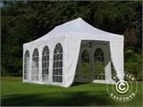 Šator za posjetitelje FleXtents Steel 3x6m Bijeli, uključ. 4 bočnih stranica i 1 transparentni pregradni zid