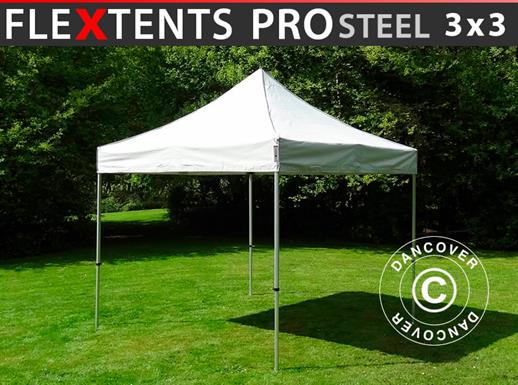 Quick-up telt FleXtents PRO Steel 3x3m Sølv