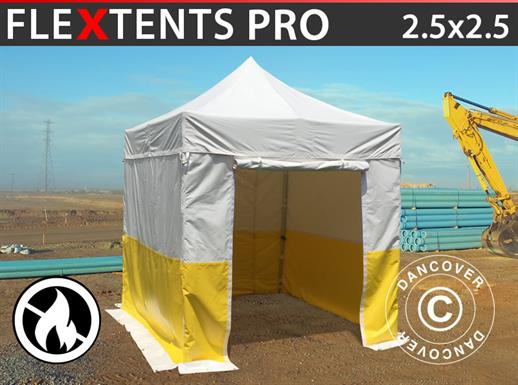 Brzo sklopivi paviljon FleXtents® PRO 2,5x2,5m, PVC, Radni šator, Teško zapaljiv, uklj. 4 bočne stranice