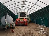 Storage shelter/arched tent 10x15x5.54 m w/sliding gate, PVC, Green
