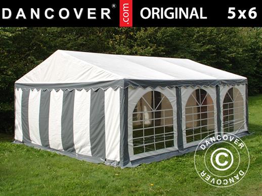 Šator za zabave Original 5x6m PVC, Siva/Bijela