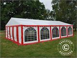 Šator za zabave Exclusive 6x10m PVC, Bijela/Crvena