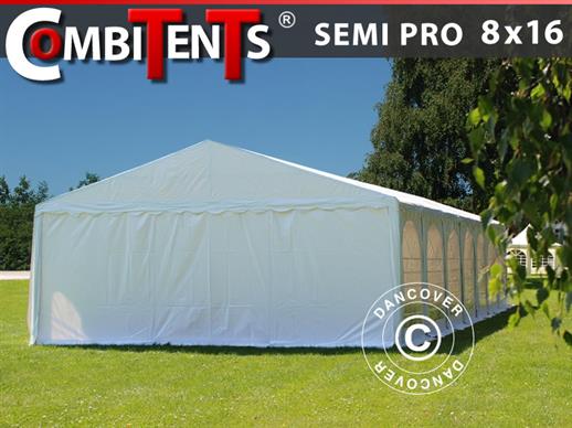 Partytelt, SEMI PRO Plus CombiTents® 8x16 (2,6)m 6-i-1, Hvid