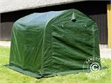 Skladišni šator PRO 2,4x2,4x2m, PE, s pokrovom, Zelena/Siva