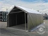 Noliktavas telts PRO 4x6x2x3,1m, PE, Pelēks
