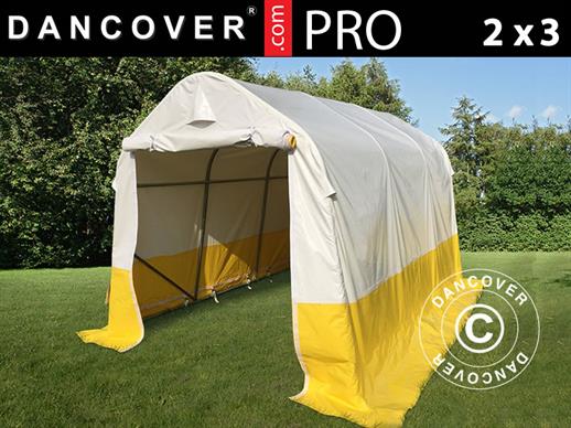 Skladišni radni šator PRO 2x3x2m, PVC, Bijela/Žuta, Teško-zapaljivo