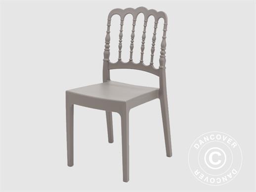 Stapelbar stol, Napoleon, Grå, 6 st. BARA 3 SET KVAR
