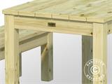 Medinis stalo ir suolo komplektas, 0,74x1,2x0,75m, Natūralus