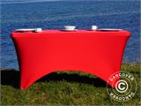 Stretch bord dekke 183x75x74cm, Rød