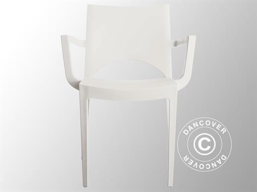 Krzesło sztaplowane z podłokietnikami, Paris, Biały, 6 szt. DOSTĘPNY TYLKO 1 ZESTAW